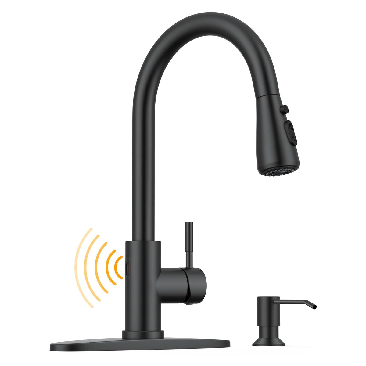 WEWE Pull-Down Kitchen Faucet with 3 Mode Sprayer, Polished Chrome