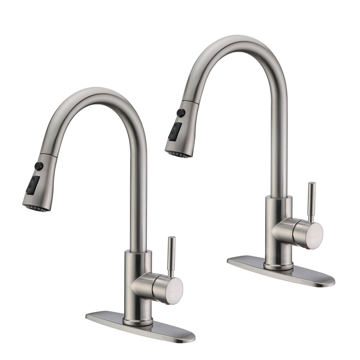 WEWE Pull-Down Kitchen Faucet with 3 Mode Sprayer, Polished Chrome