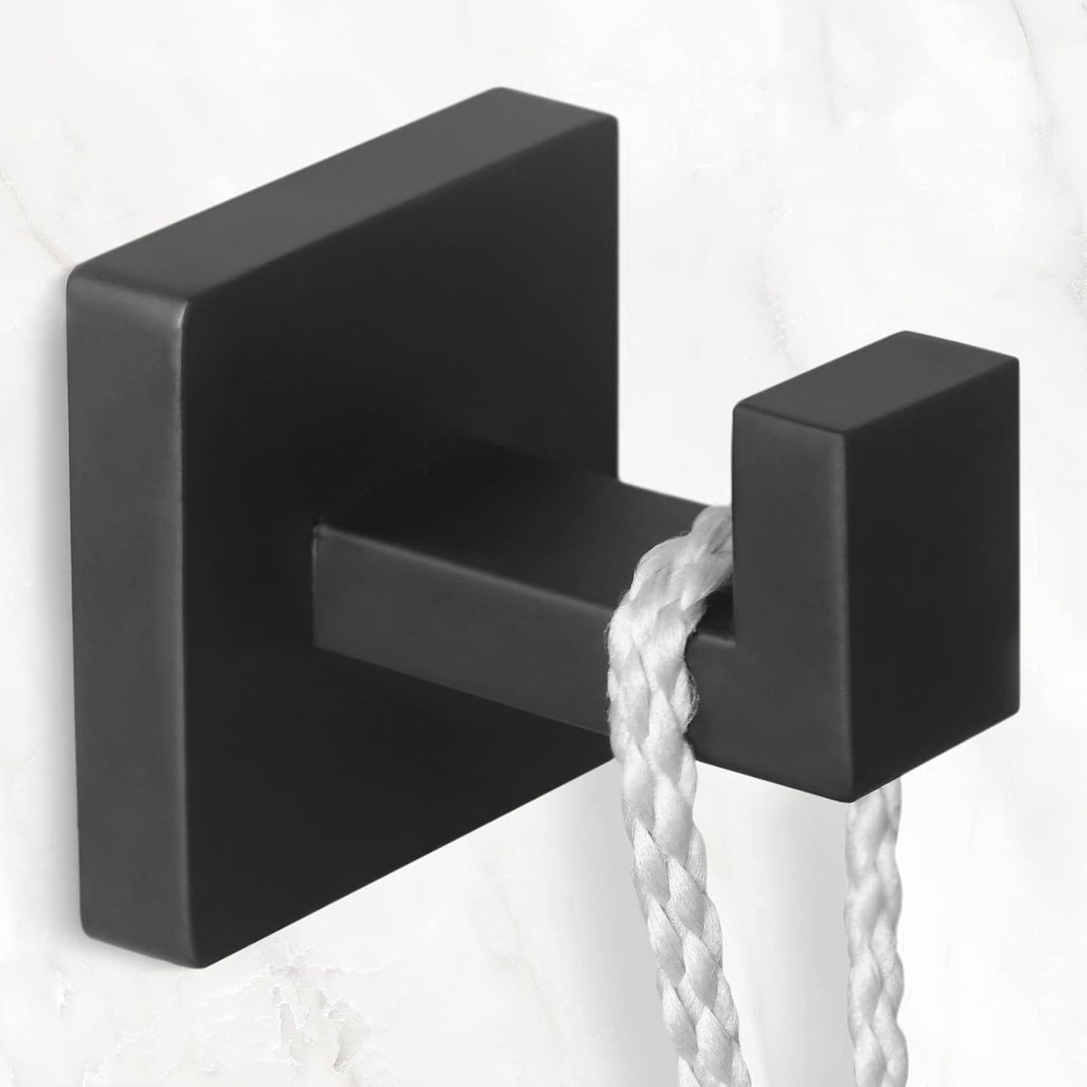 IBosins 4-Pack Towel Hooks Hand Towel Holder Bathroom Robe Hanger Black