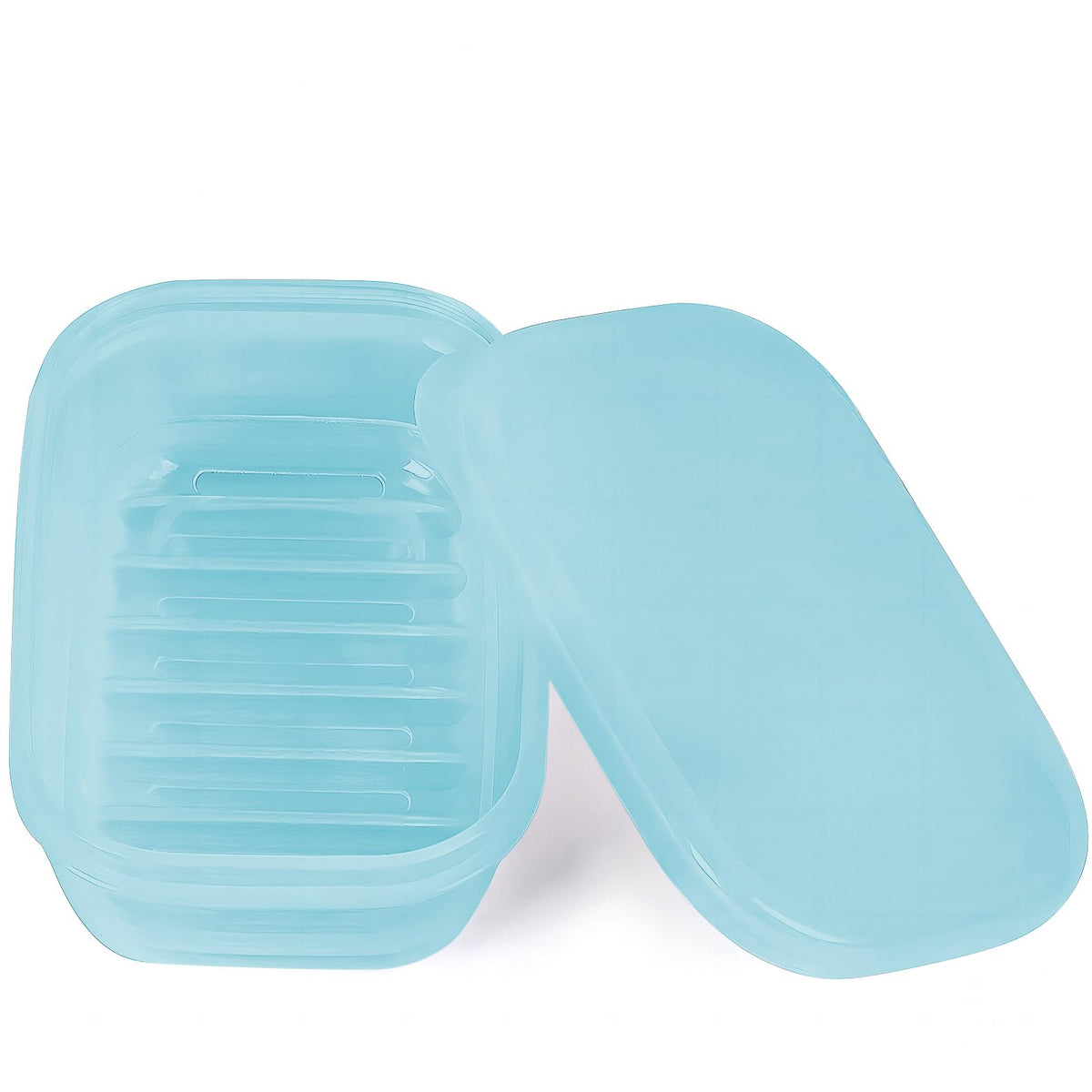 Quatish Leakproof Soap Dish with Lid & Draining Layer, Shatterproof Travel Bar Soap Holder Case Container, Portable Travel Size Toiletries Essentials for Camping, Gym, Bathroom, Black