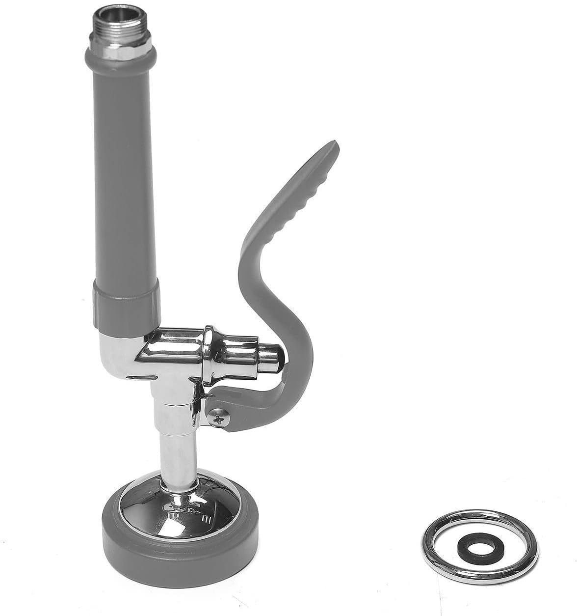 MSTJRY Commercial Sink Sprayer Pre Rinse Spray Valve with Handle Grip Assembly,1.42 GPM High Pressured Dish Sprayer for Replacement Kit of Commercial Faucet, Polished Chrome (Black)