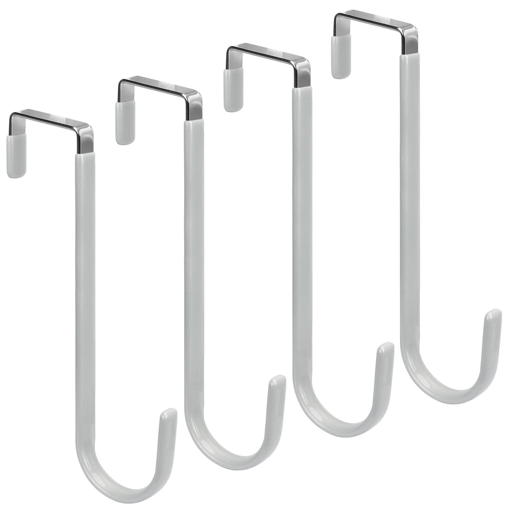FYY Over the Door Hooks, Single-Hanger 4 Pack, Fits Doors 1 3/8" White