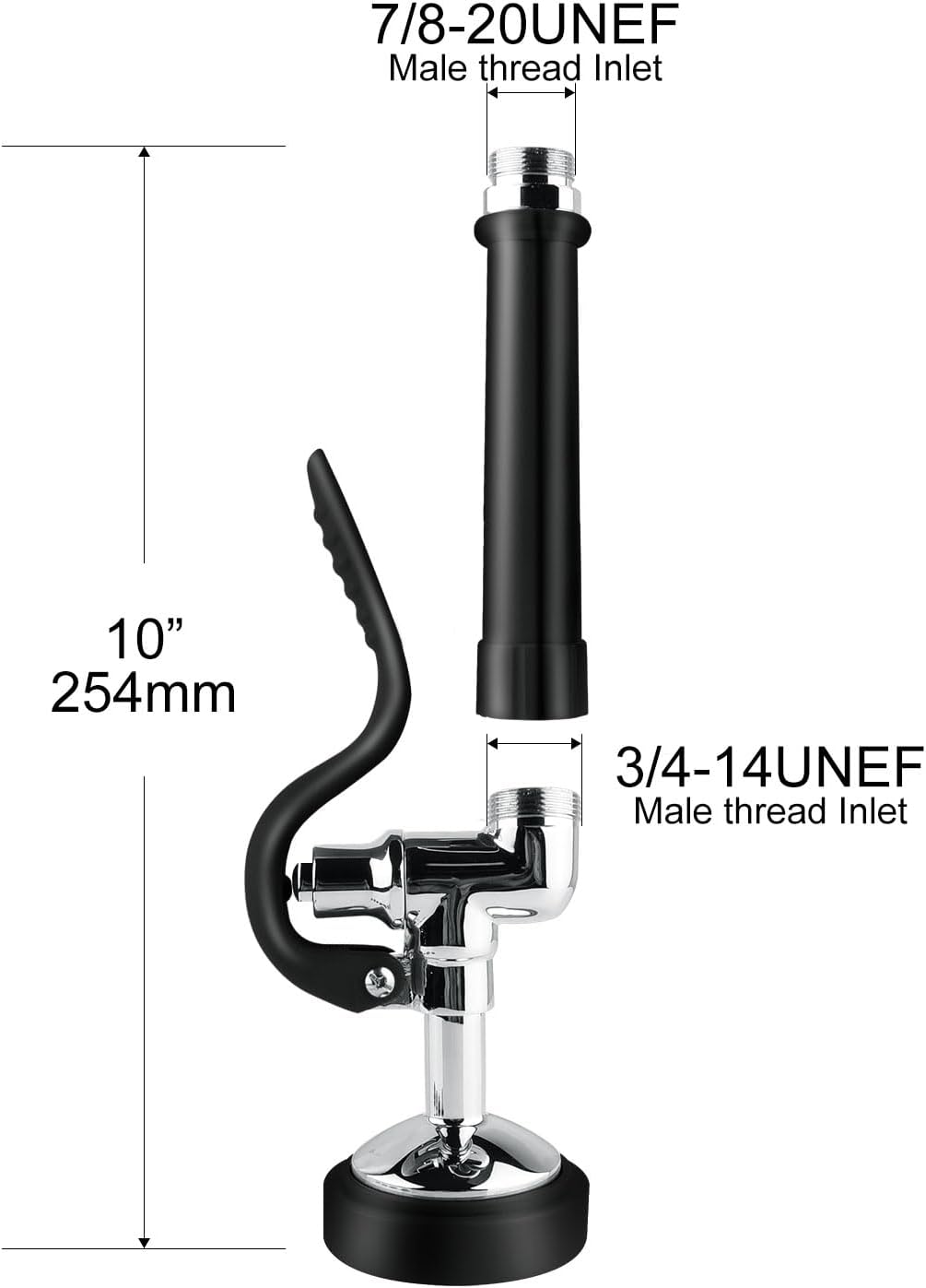Pre Rinse Sprayer Sink Sprayer Replacement Spray Valve for Commercial Sink Faucet Polished High Pressured, Black