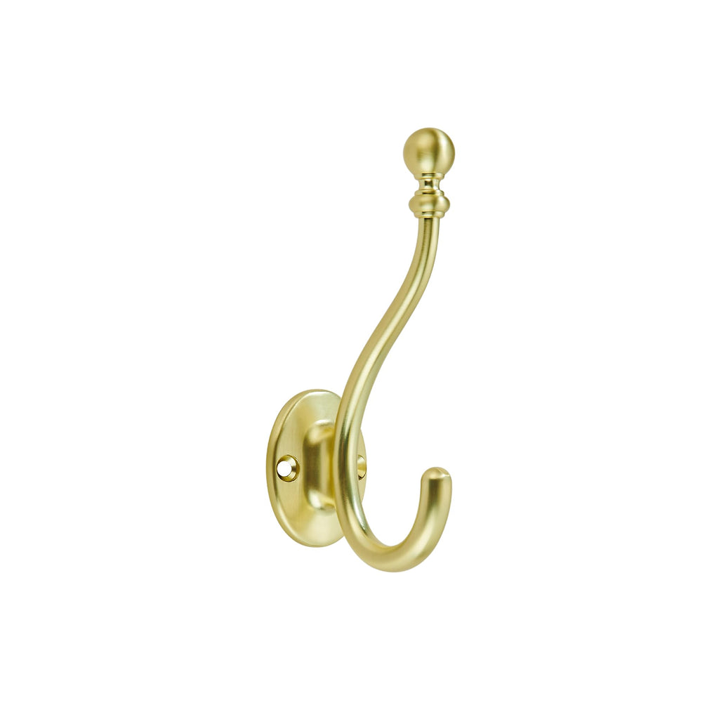 TUNNY Towel Hooks Bathroom - 5 Pack Champagne Bronze Coat Hook Robe Hooks Decorative Wall Hooks for Bathroom Bedroom Kitchen Towel Robe Clothes Cabinet Closet Bathroom Hardware