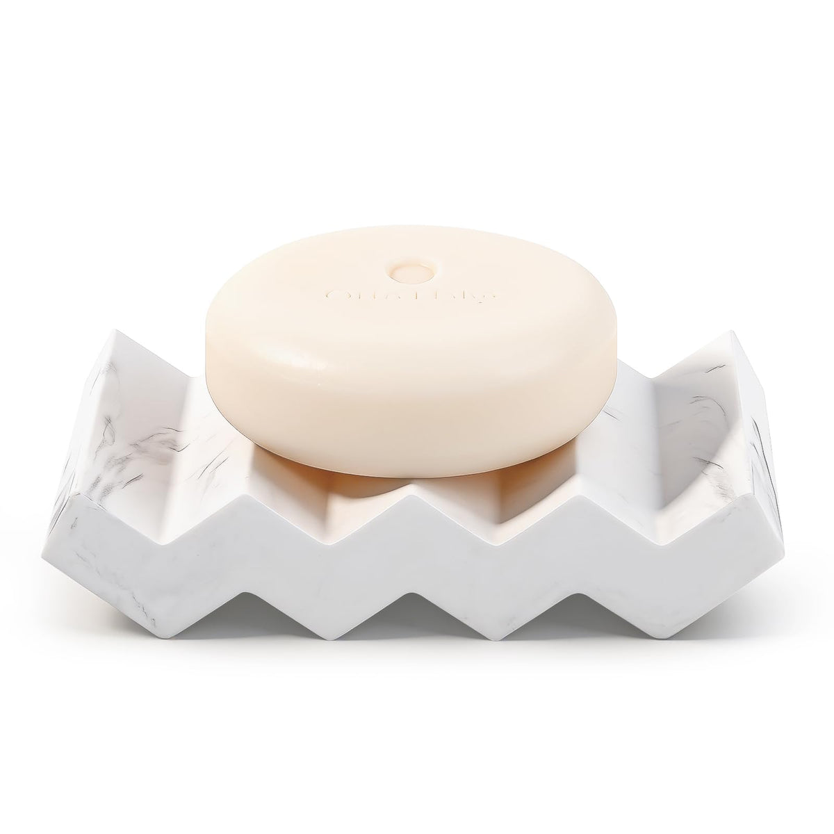 Bar Soap Holder Diatomite Soap Dish Sponge Caddy, Marble White