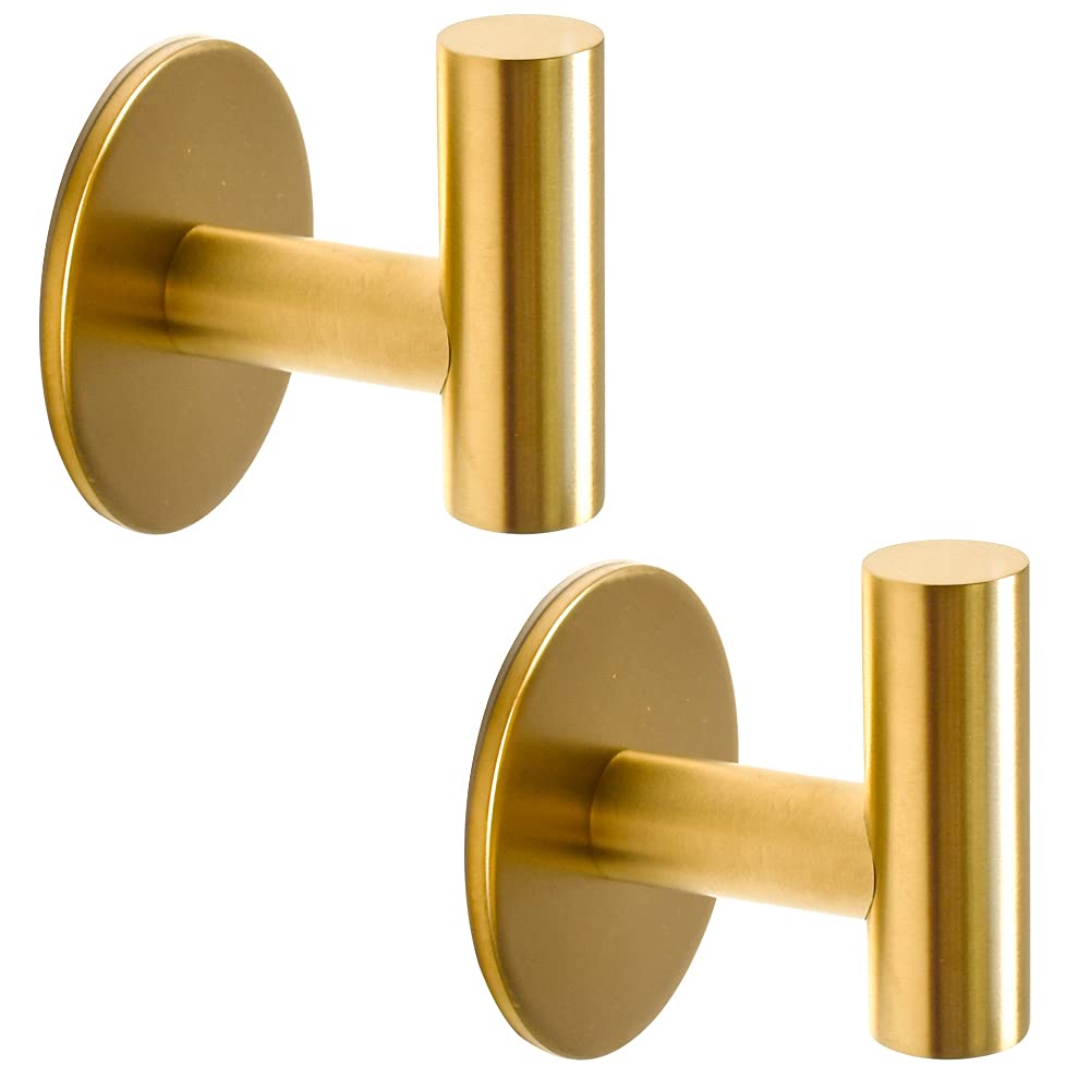 Vuzvuv Brushed Nickel Self Adhesive Stainless Steel Towel Hooks (2-Pack)