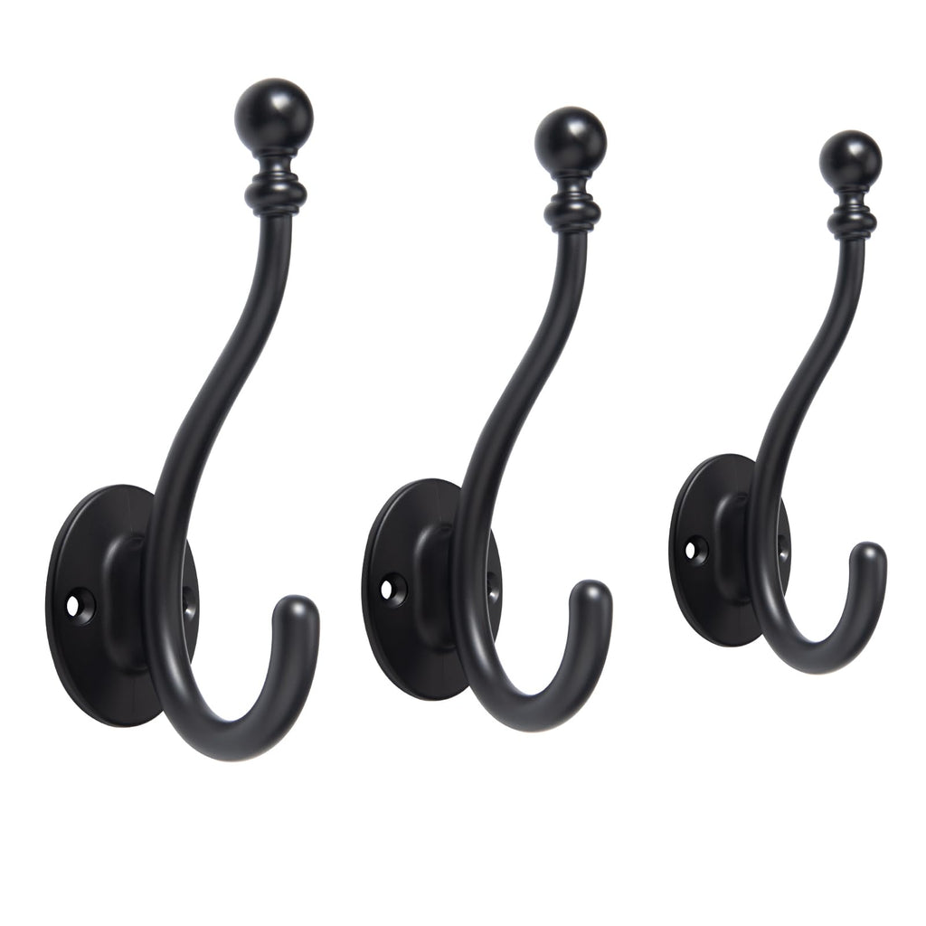 TUNNY Towel Hooks Bathroom - 5 Pack Champagne Bronze Coat Hook Robe Hooks Decorative Wall Hooks for Bathroom Bedroom Kitchen Towel Robe Clothes Cabinet Closet Bathroom Hardware