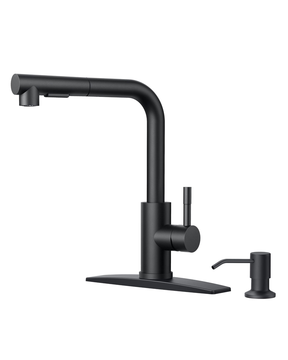 FORIOUS Black Kitchen Faucet with Pull Down Sprayer, High Arc Single Handle