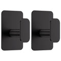 Large Heavy Duty Wall Hooks - 26lb Max, Stainless Steel Adhesive Towel Hooks for Hanging Towel, Coat, Robe, Hat, Sticky Towel Holder for Wall Mount in Bathroom, Shower, Kitchen (Black, 4 Pack)
