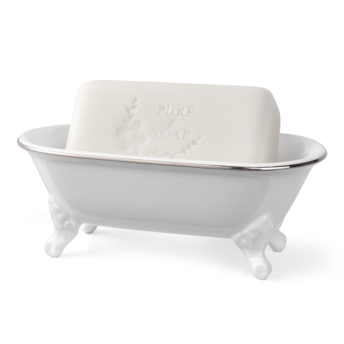 6.5" Mini Clawfoot Bathtub Soap Dish,Bar Soap Holder,Yellow