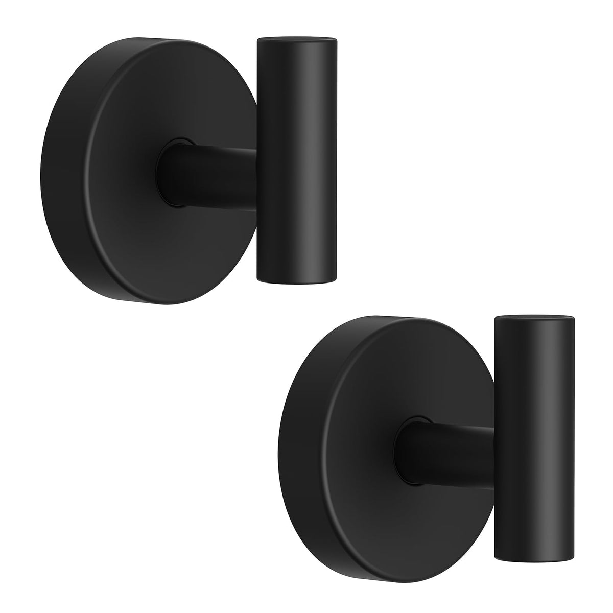 Vacuum Suction Cup Hooks for Shower, Shower Hooks for Inside Shower Glass Window, Mirror, No Drill Towel Hooks for Bathrooms, Bath Robe Coat Looafh Wreath Hook for Hanging - 2 Pack, Black