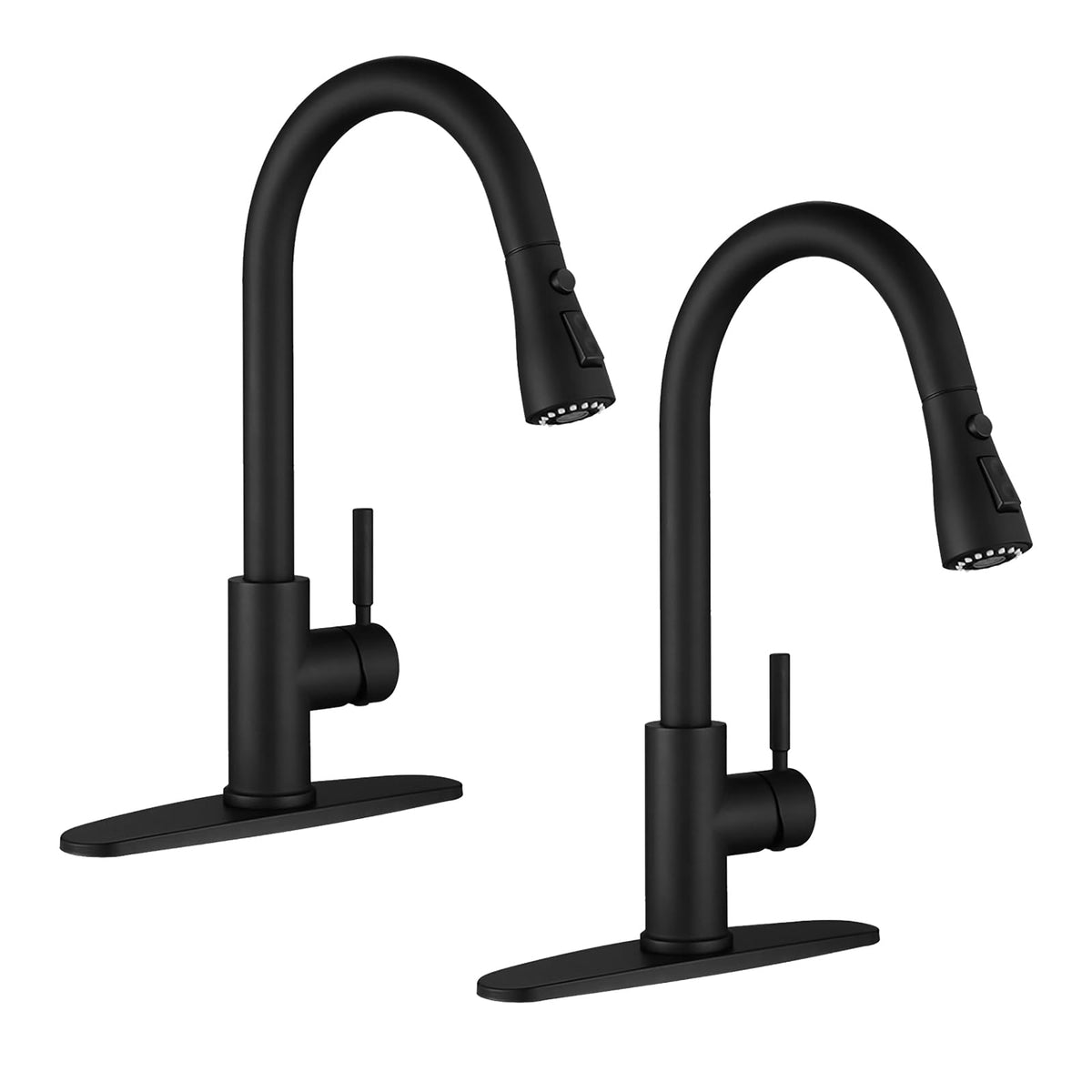 WEWE Pull-Down Kitchen Faucet with 3 Mode Sprayer, Polished Chrome