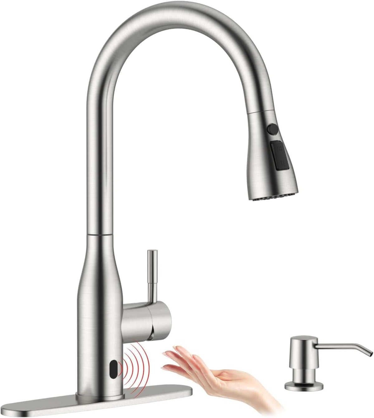 APPASO Touchless Kitchen Faucet with Pull-Down Sprayer and Soap Dispenser