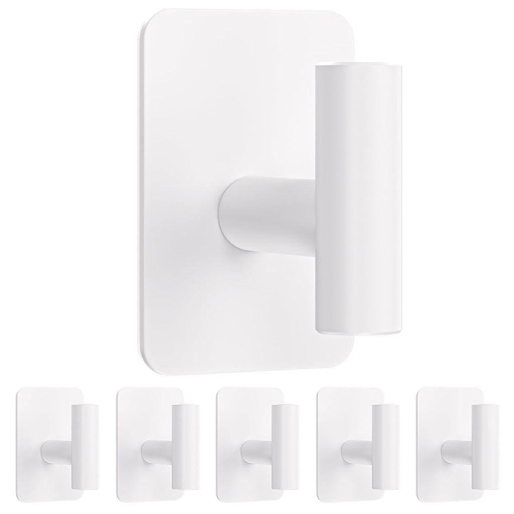 Large Heavy Duty Wall Hooks - 26lb Max, Stainless Steel Adhesive Towel Hooks for Hanging Towel, Coat, Robe, Hat, Sticky Towel Holder for Wall Mount in Bathroom, Shower, Kitchen (Black, 4 Pack)