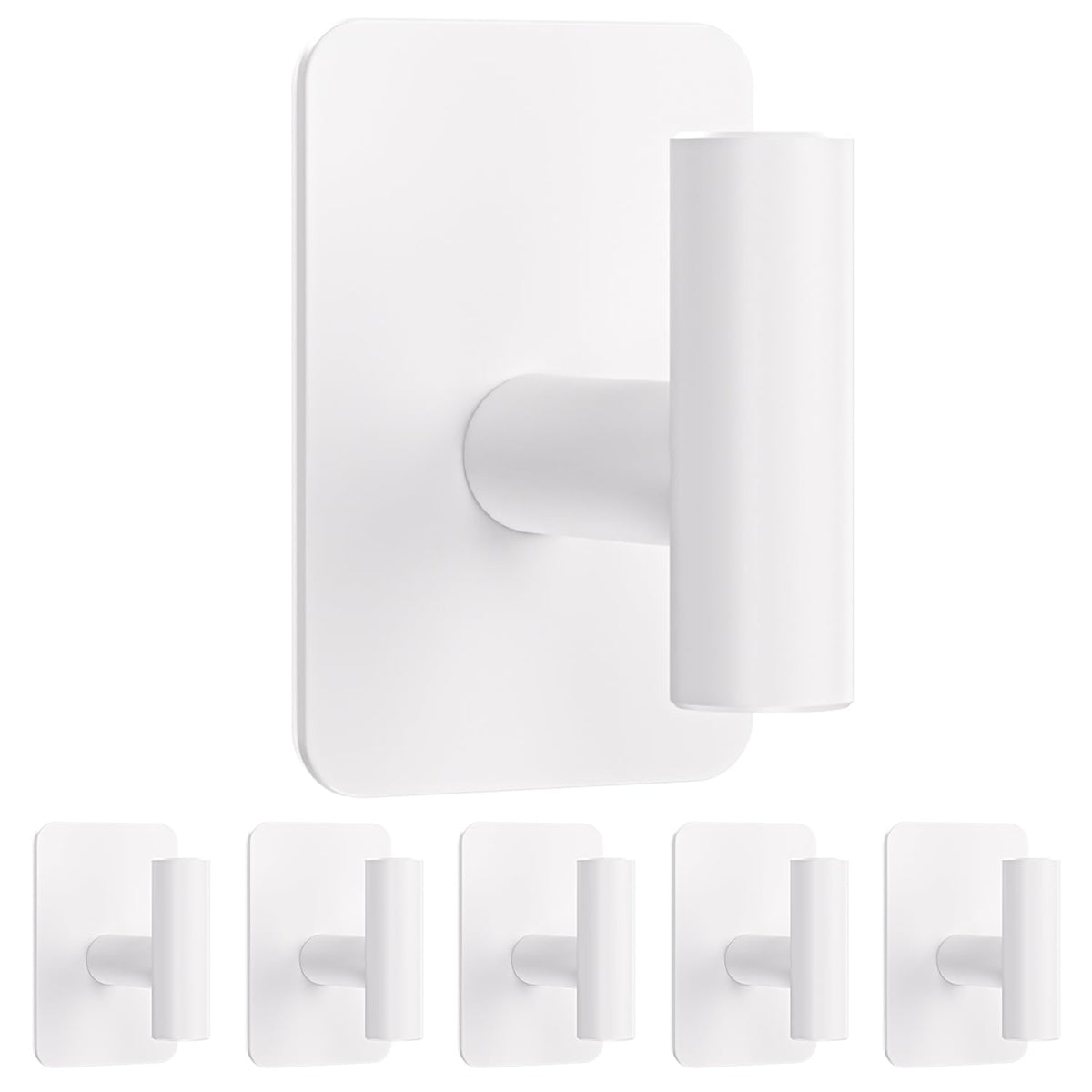 Large Heavy Duty Wall Hooks - 26lb Max, Stainless Steel Adhesive Towel Hooks for Hanging Towel, Coat, Robe, Hat, Sticky Towel Holder for Wall Mount in Bathroom, Shower, Kitchen (Black, 4 Pack)
