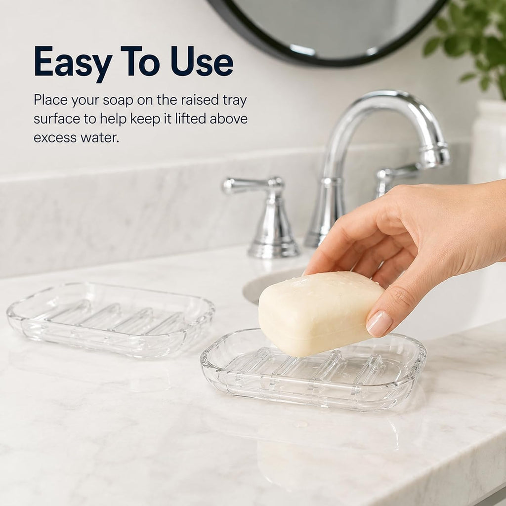 2 Pack Soap Dish Holder for Bar Soap, Bathroom Soap Dishes Bar Soap Holder