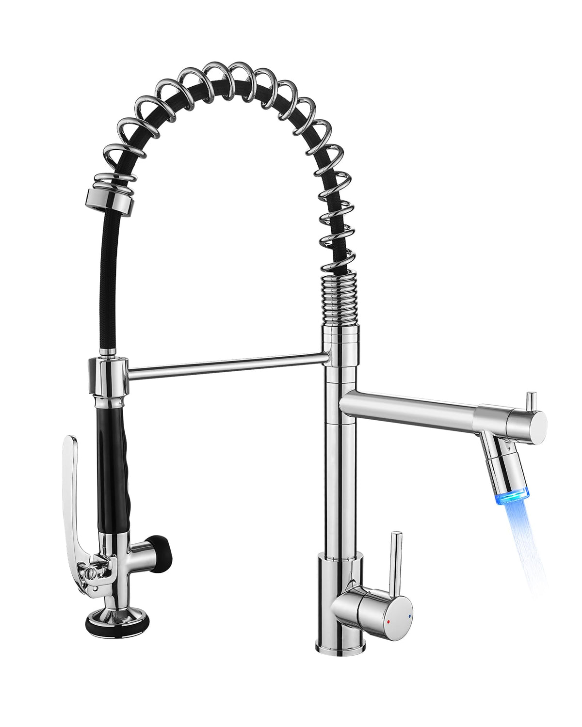Fapully Commercial Kitchen Faucet,Wall Mount Kitchen Sink Faucet with Pre-Rinse Pull Down Sprayer,25‘’ Height 8'' Center 3 Compartment Sink Faucets with 12.2'' Swing Spout Chrome