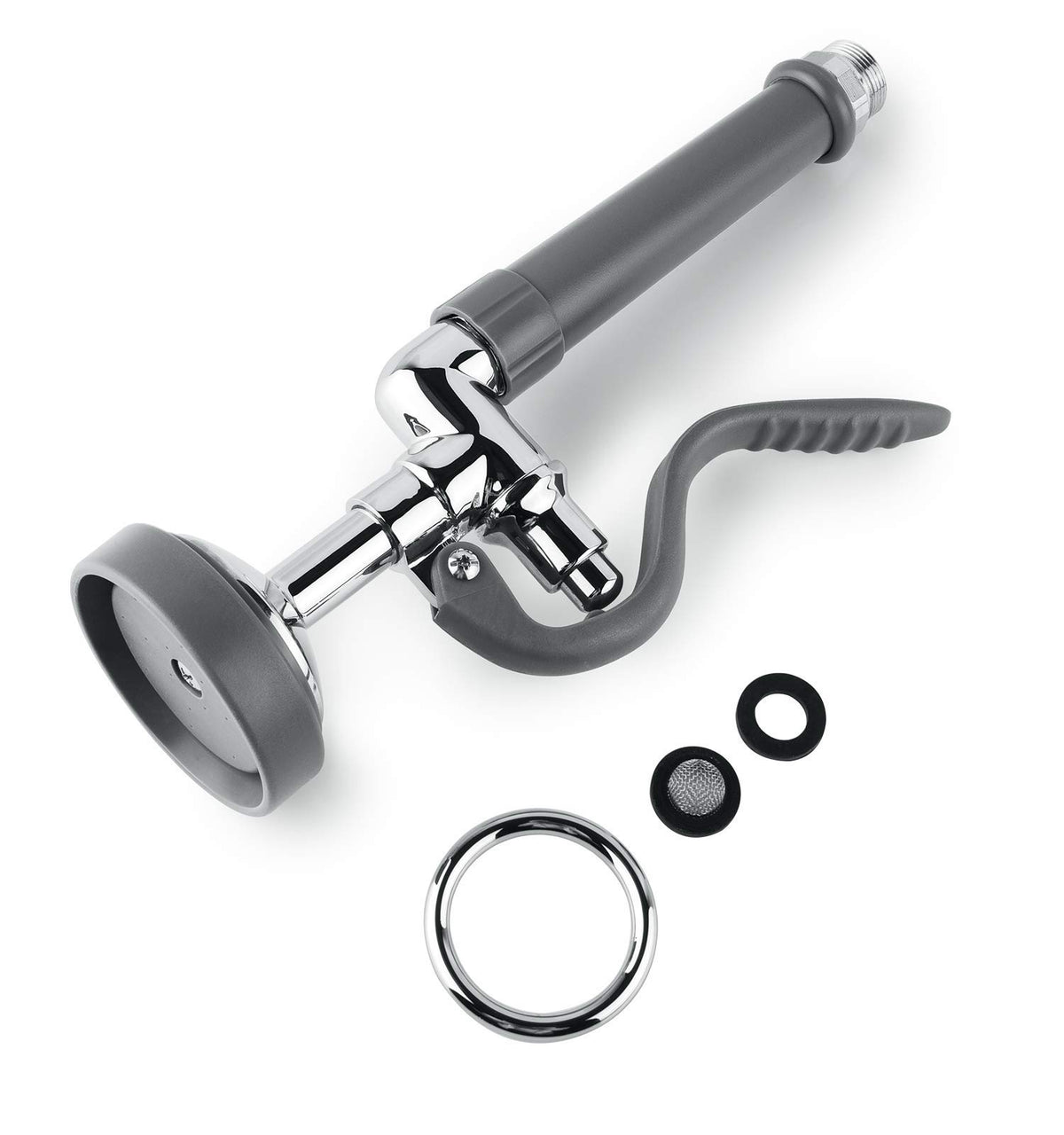 Pre Rinse Sprayer Commercial Sink Sprayer Head Spray Valve,1.42GPM Restaurant Sink Dish Spray with Handle for Commercial Kitchen faucets,Chrome Finished (Grey)