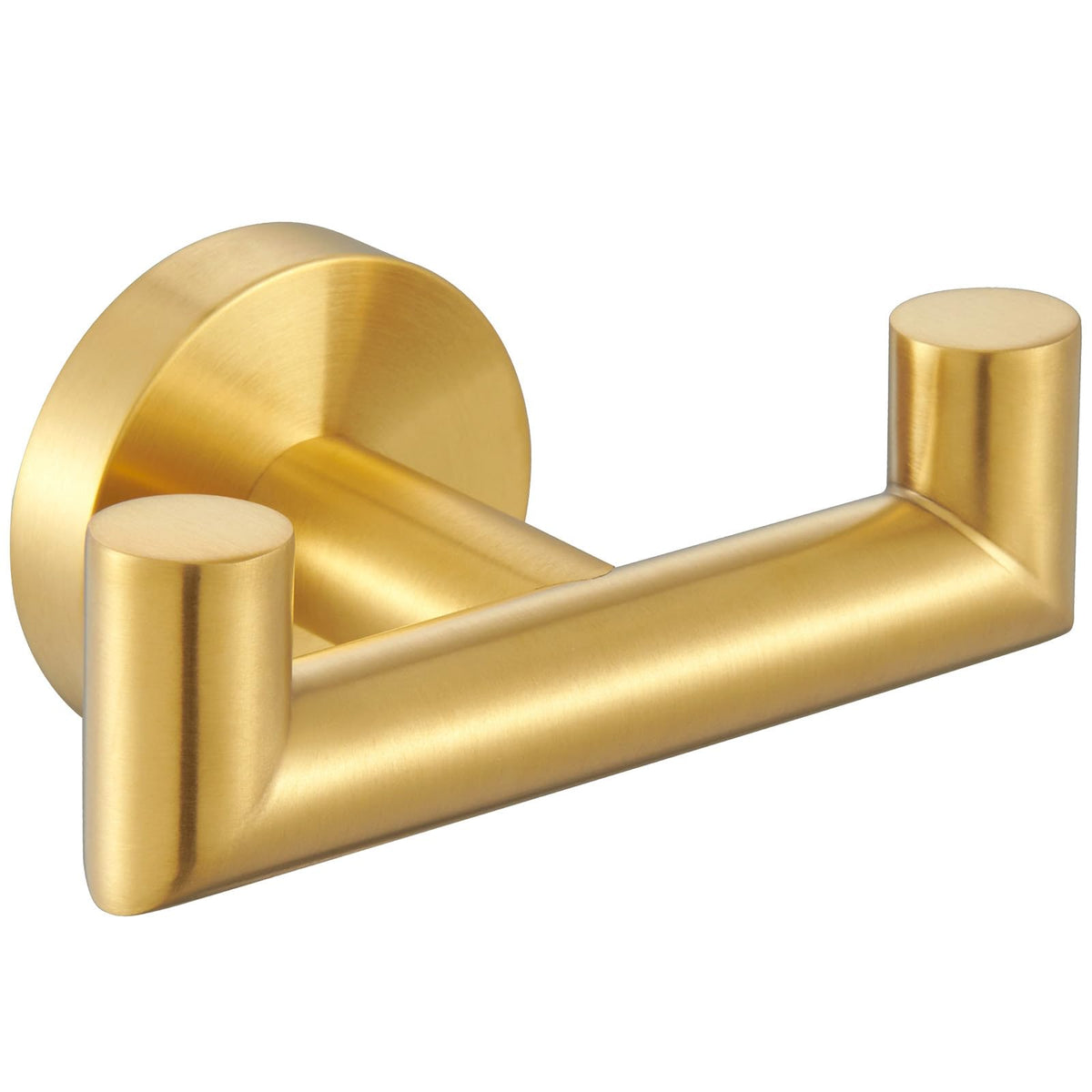 Angle Simple Double Towel Hook for Bathroom, Robe Coat Hook, Matte Black