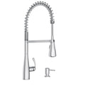 Moen Essie Matte Black One-Handle High Arc Pre-Rinse Spring Pulldown Kitchen Faucet with Power Clean, 87814BL