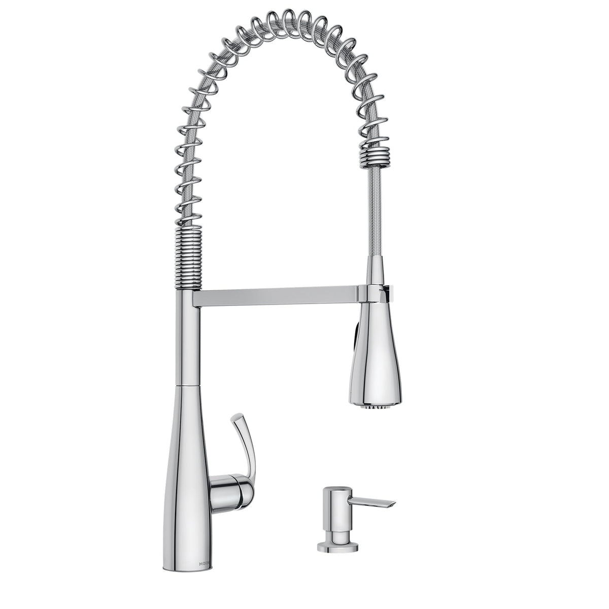 Moen Essie Matte Black One-Handle High Arc Pre-Rinse Spring Pulldown Kitchen Faucet with Power Clean, 87814BL