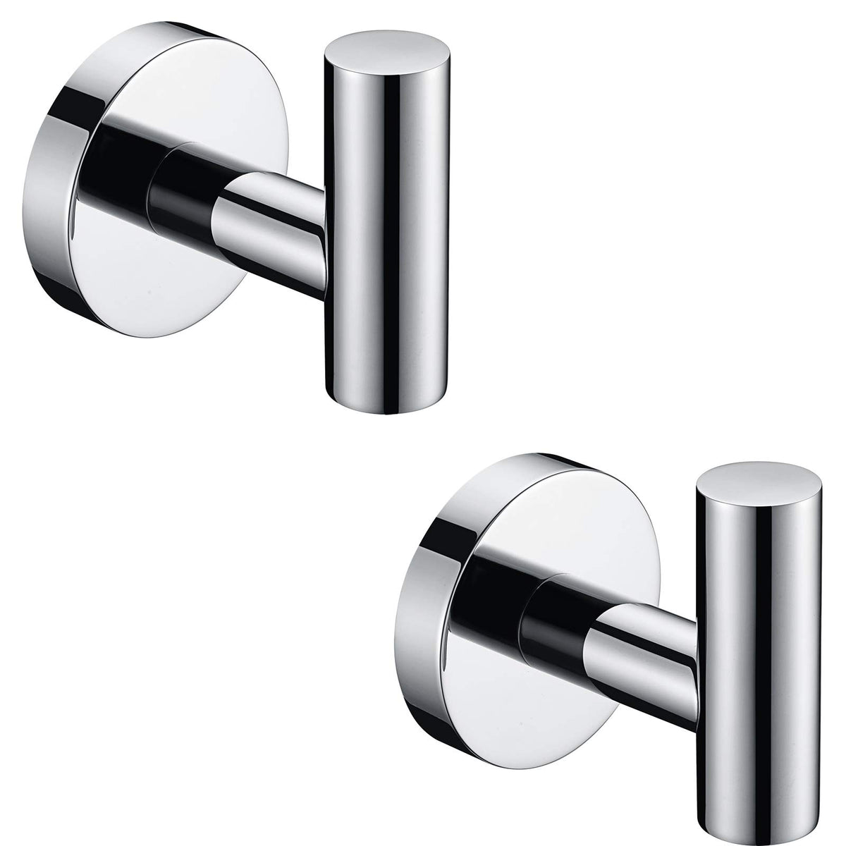 Nolimas Towel Coat Hook Matte Black SUS304 Stainless Steel Bathroom Clothes Cabinet Closet Sponges Robe Hook Wall Mounted Round Kitchen Heavy Duty Door Hanger 2 Packs