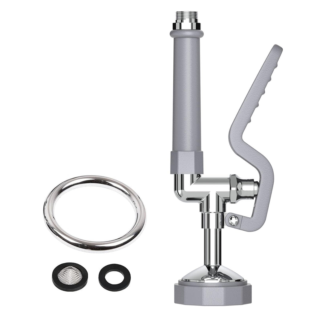 Commercial Sink Sprayer Pre Rinse Sprayer Replacement for Commercial Kitchen Faucet - 1.42 GPM High Pressure Dish Spray Pre Rinse Spray Valve with Handle Chrome Polished (Grey)