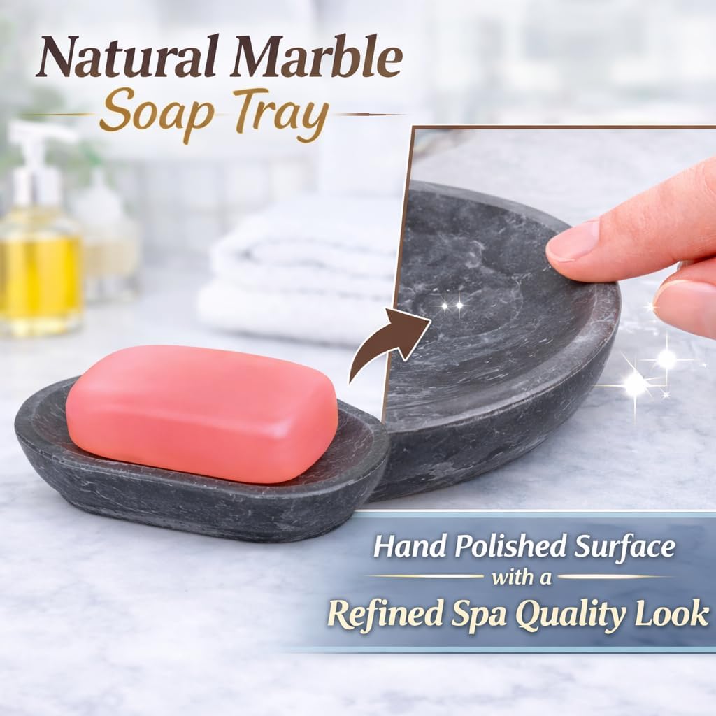 Creative Home Natural Charcoal Marble Soap Dish Soap Holder