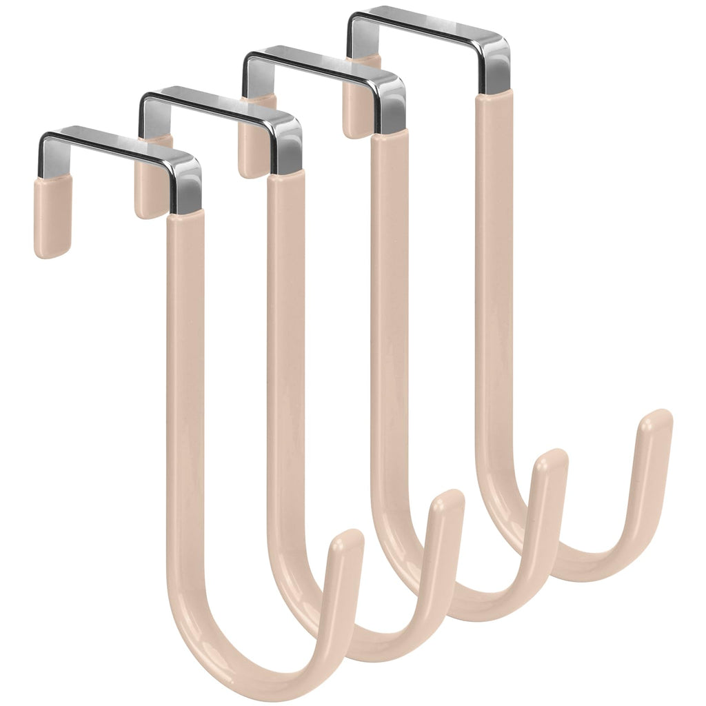 FYY Over the Door Hooks, Single-Hanger 4 Pack, Fits Doors 1 3/8" White