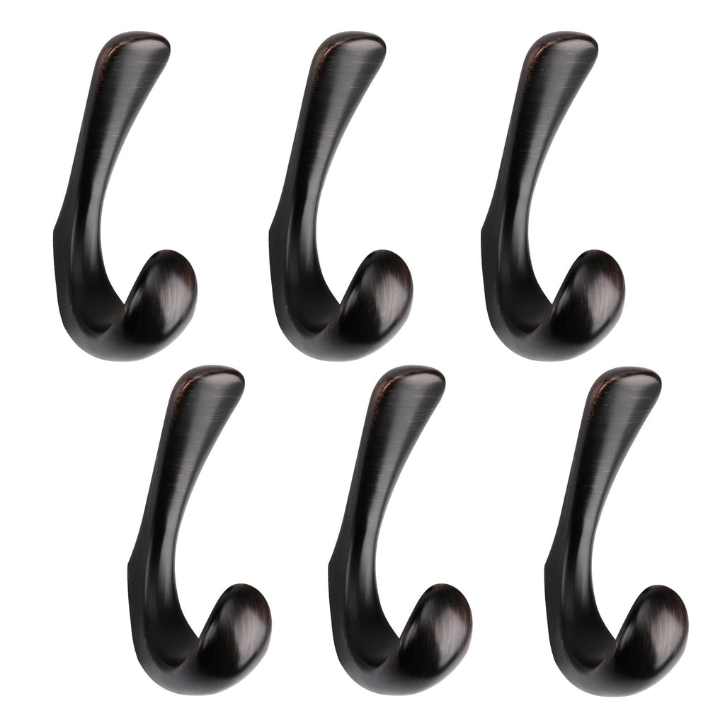 2 Pack Towel Hooks for Bathrooms Wall Mounted, Brushed Nickel Bathroom Hooks for Towels, Robe & Towel Hook for Wall, Modern Bath Towel Hook