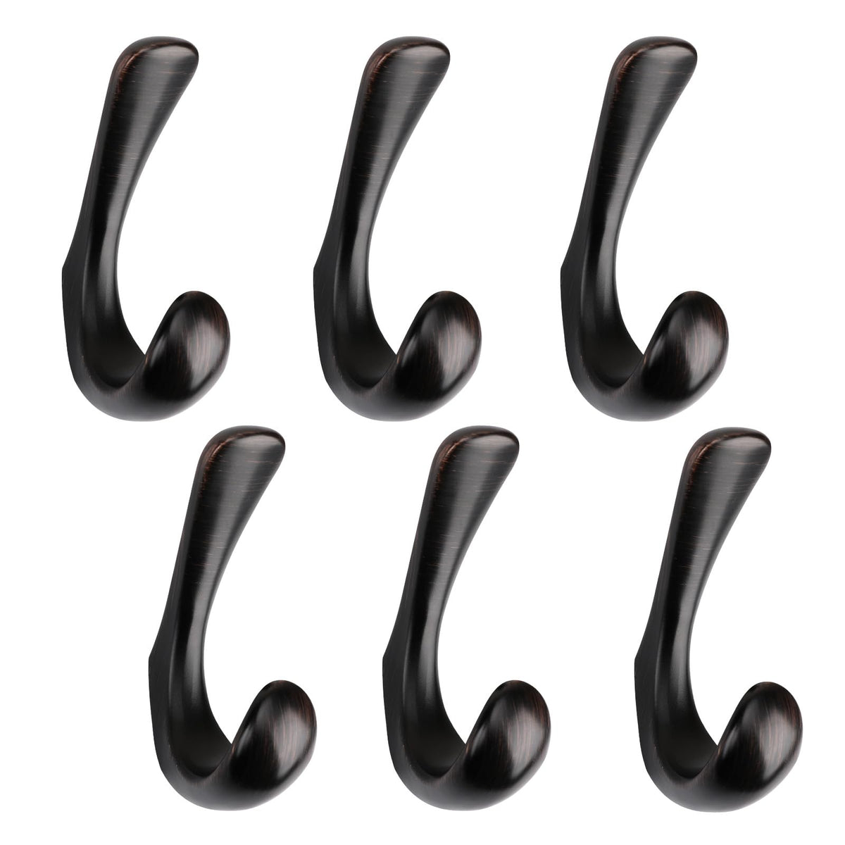 2 Pack Towel Hooks for Bathrooms Wall Mounted, Brushed Nickel Bathroom Hooks for Towels, Robe & Towel Hook for Wall, Modern Bath Towel Hook