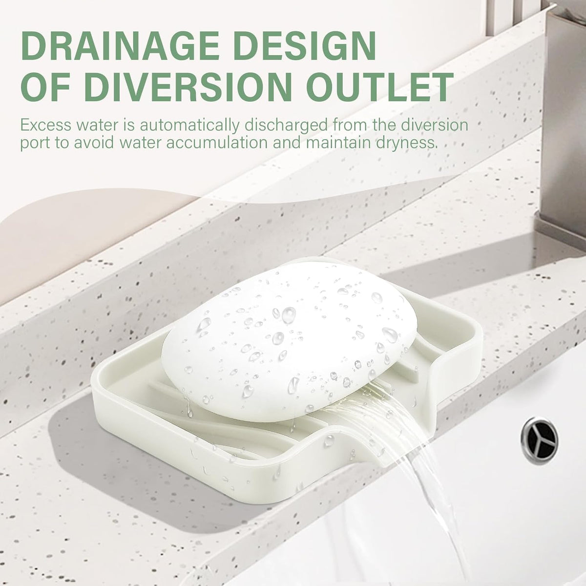2PCS Self Draining Soap Holder,Spofit Silicone Soap Dish, Suitable for for Kitchen, Bathroom, Shower, Bath Tub,Soap Container (Beige)