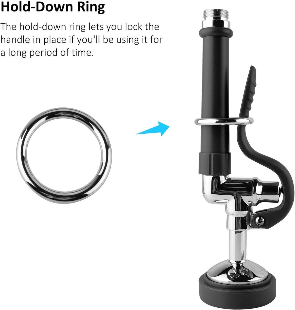 Pre Rinse Sprayer Commercial Sink Faucet Spray Valve Chrome Finished (Black)