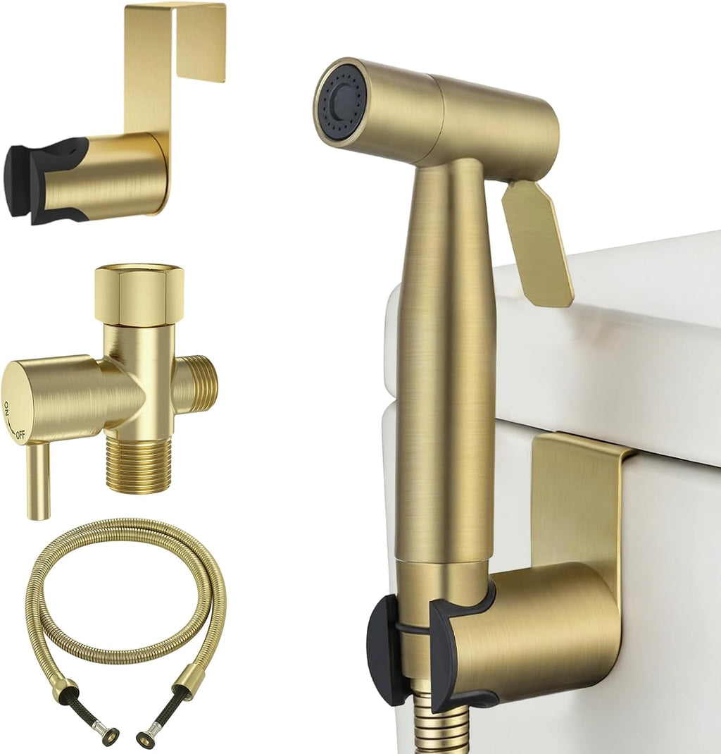 Brushed Gold Handheld Bidet Sprayer Set for Toilet