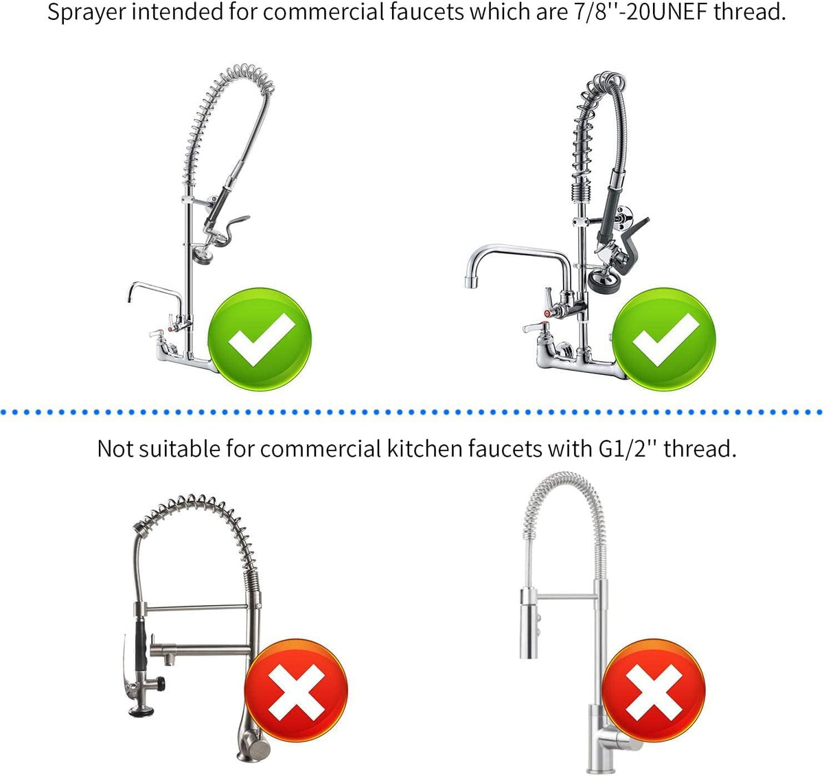 Pre Rinse Sprayer Commercial Sink Faucet Spray Valve Chrome Finished (Black)