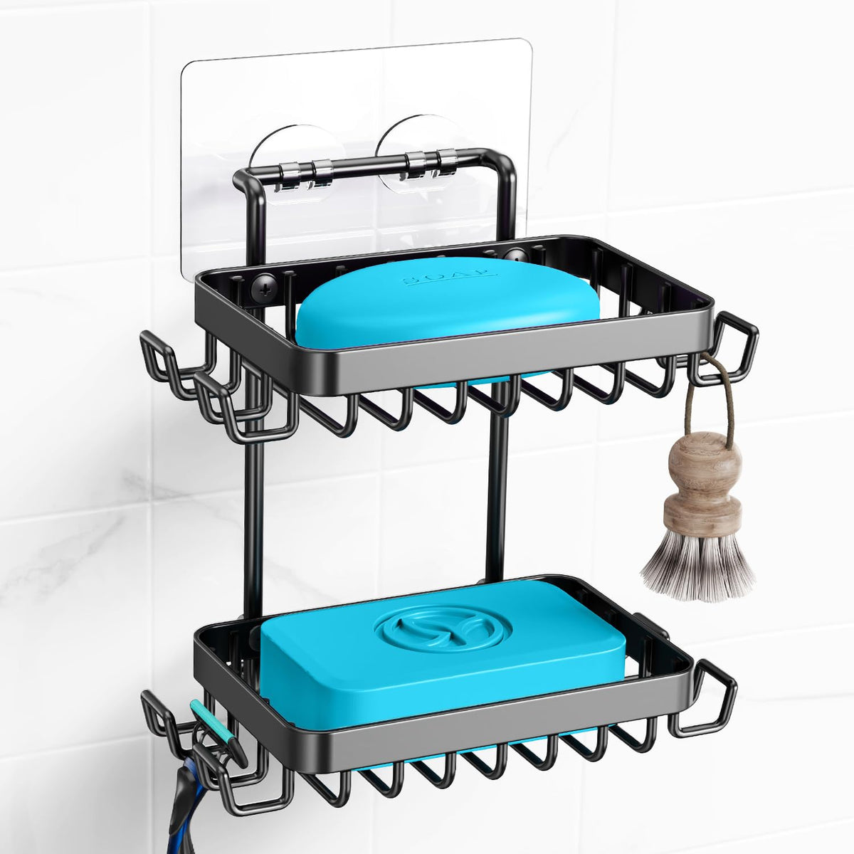 Nieifi Bar Soap Holder, Adhesive Soap Dish for Bathroom Shower Wall
