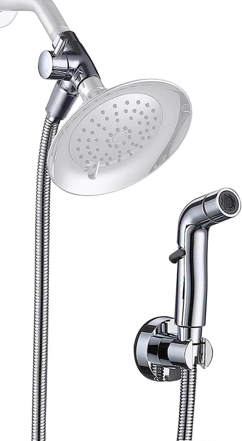 G-Promise 2 Mode Dog Shower Attachment with Extra Long Hose Adhesive Mount