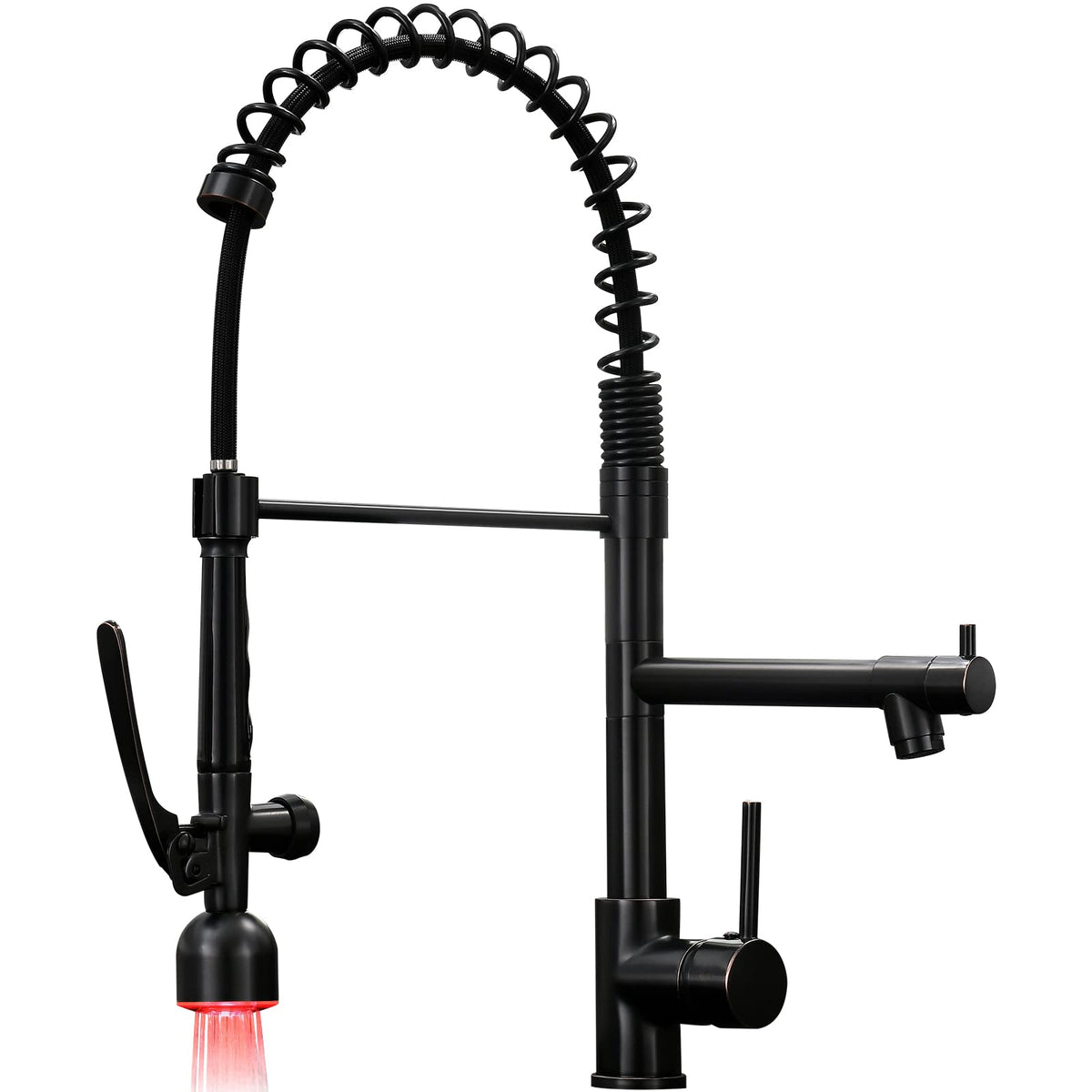 Fapully Commercial Kitchen Faucet,Wall Mount Kitchen Sink Faucet with Pre-Rinse Pull Down Sprayer,25‘’ Height 8'' Center 3 Compartment Sink Faucets with 12.2'' Swing Spout Chrome