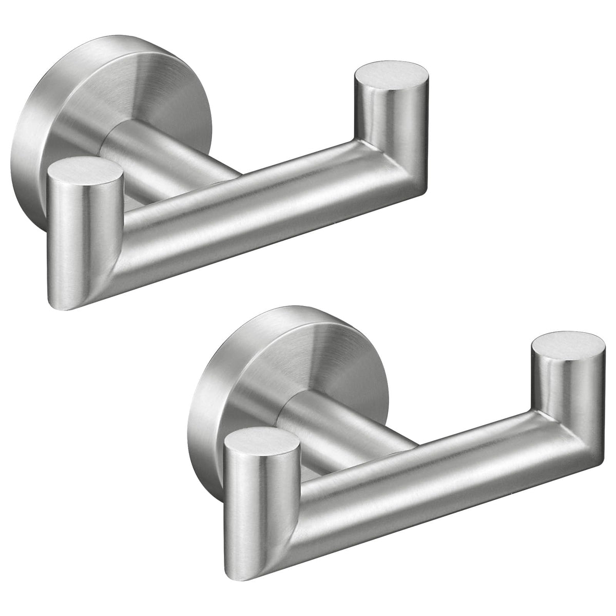Angle Simple Double Towel Hook for Bathroom, Robe Coat Hook, Matte Black
