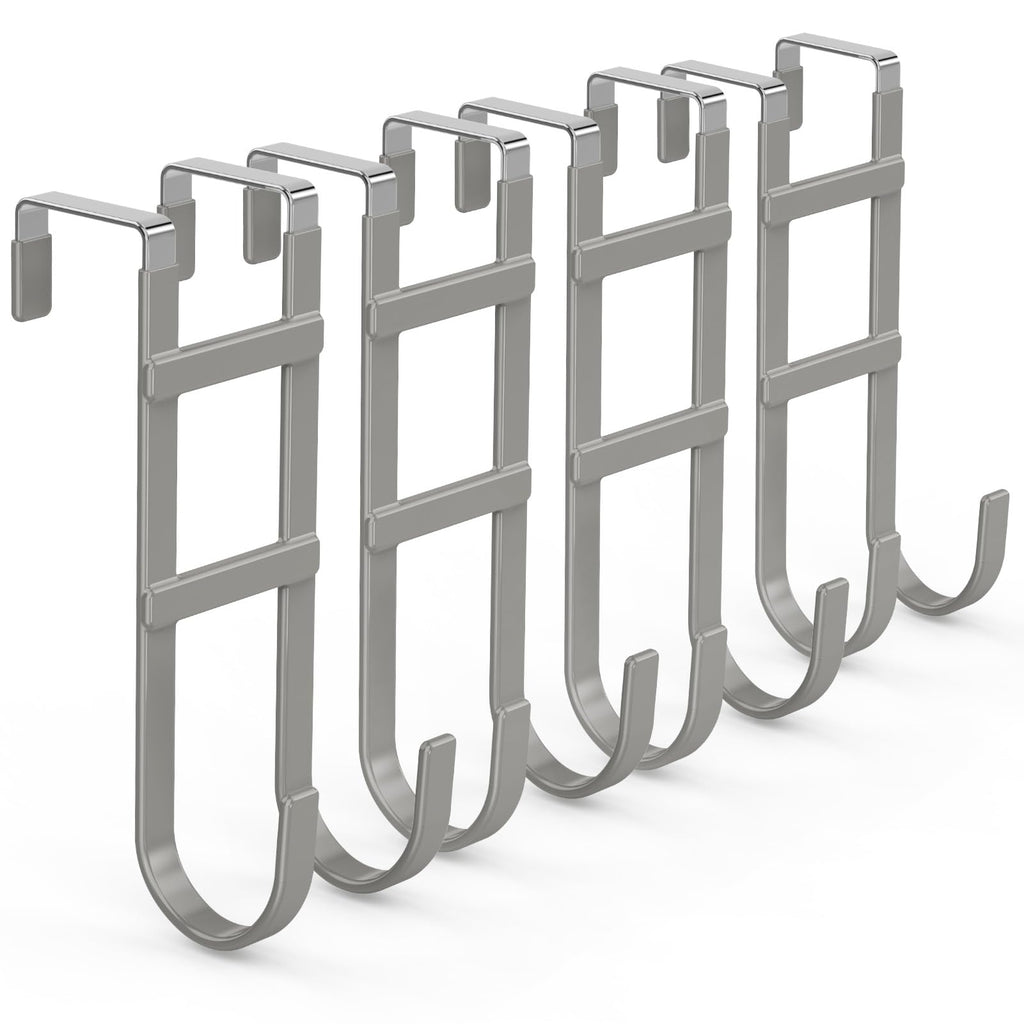 FYY Over the Door Hooks, Single-Hanger 4 Pack, Fits Doors 1 3/8" White