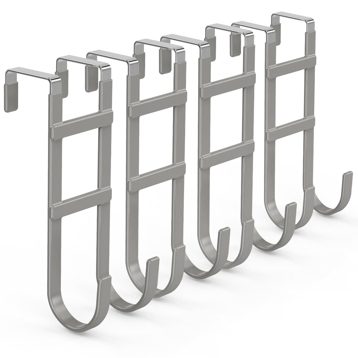 FYY Over the Door Hooks, Single-Hanger 4 Pack, Fits Doors 1 3/8" White