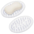 2 Pieces Plastic Soap Dish Clear Bar Holder Tray Self Draining Soap Saver with Holes Soap Container for Bathroom Counter, Kitchen