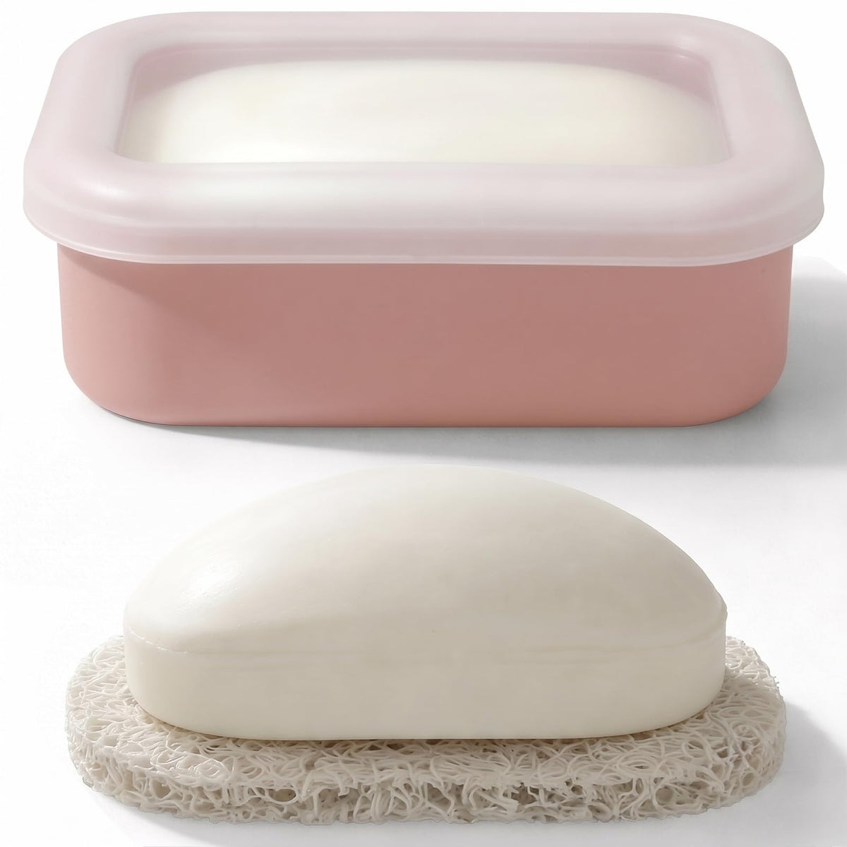 AIMAIAIMAI Enhanced Leak Proof Travel Soap Case, Compact Silicone Travel Soap Dish with Drainage Pad, Great for Gym, Camping, Bussines Trip (Black)