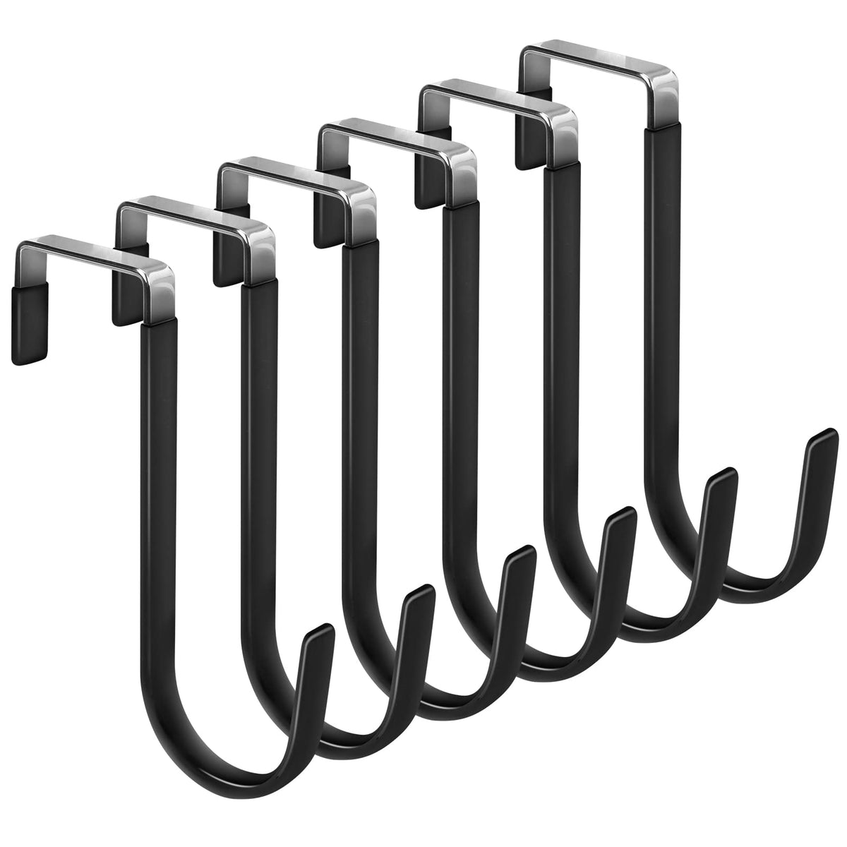 FYY Over the Door Hooks, Single-Hanger 4 Pack, Fits Doors 1 3/8" White
