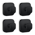 Suction Cup Hooks 4 Pack‑ Heavy‑Duty Shower Suction Hooks (Max Load 15 lbs), Removable Waterproof Towel Hooks for Shower Wall, Bathroom Glass, Window & Kitchen (Black)