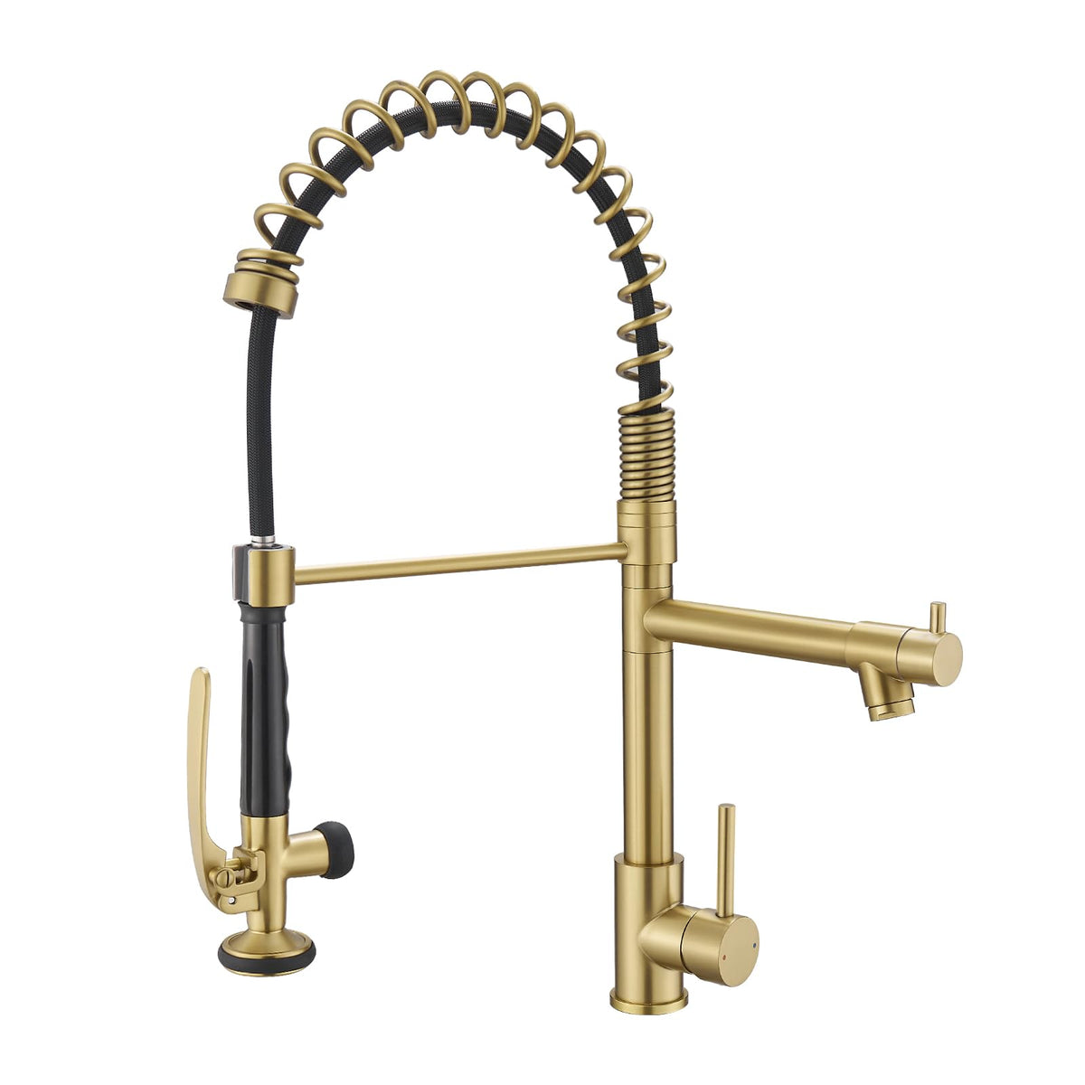 Fapully Commercial Kitchen Faucet,Wall Mount Kitchen Sink Faucet with Pre-Rinse Pull Down Sprayer,25‘’ Height 8'' Center 3 Compartment Sink Faucets with 12.2'' Swing Spout Chrome