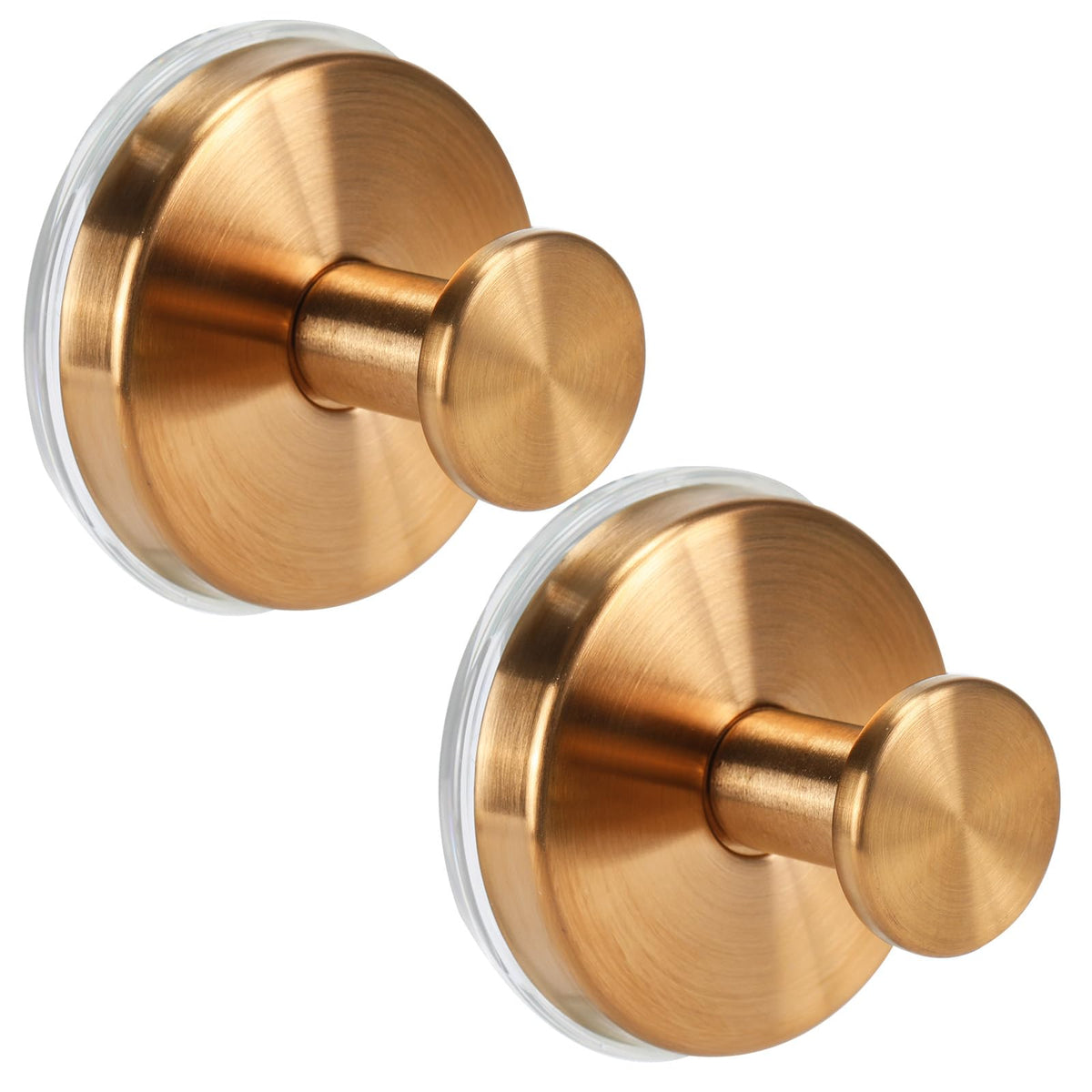 Large Suction Cup Hooks, Heavy Duty 15lb Holds Towel & Robe, No-Drill Shower Bathroom Hooks for Tile Wall Glass Mirror, Mounts on Smooth Non-Porous Surfaces (2 Pack, Brushed Nickel)