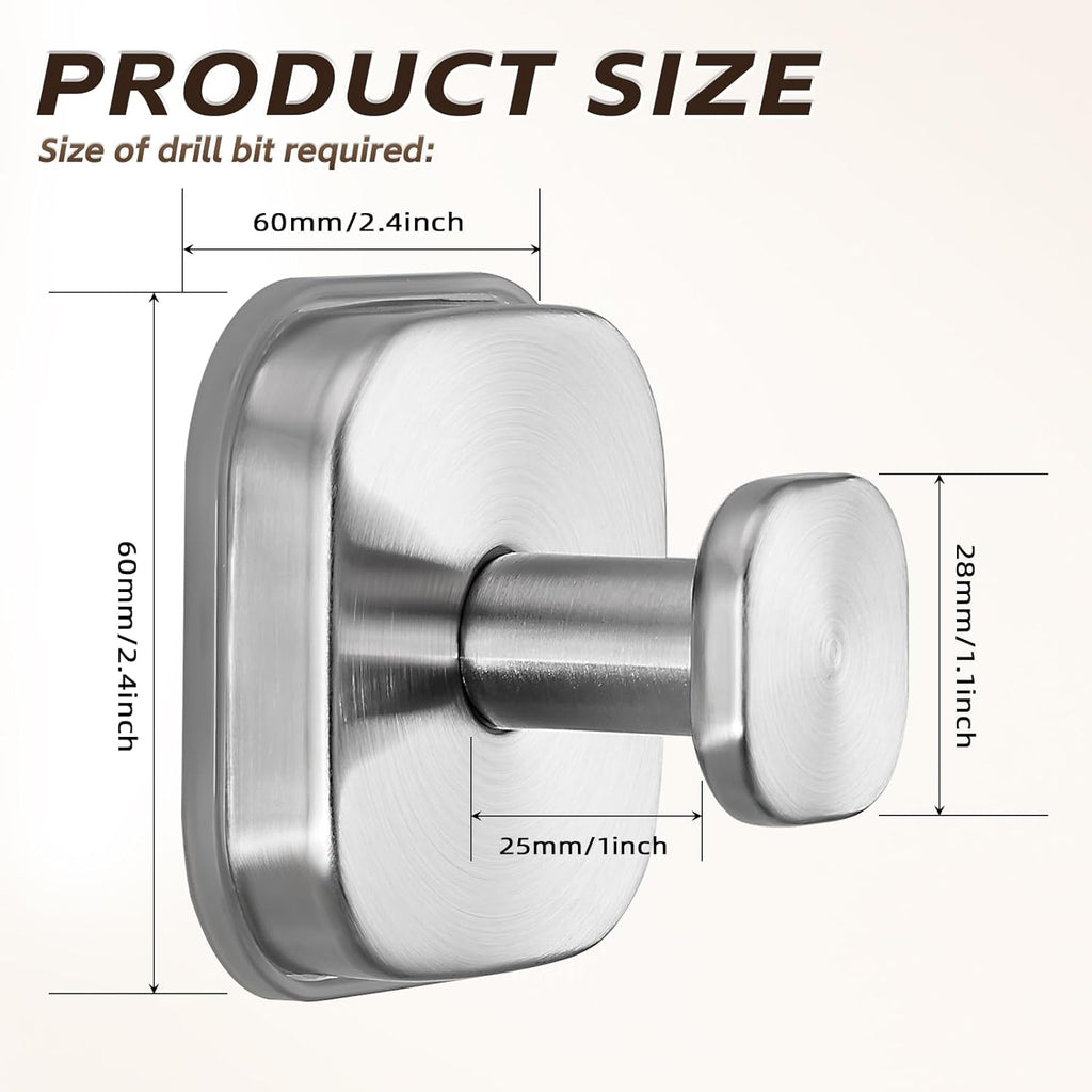 Large Suction Cup Hooks for Shower, 15 lb Towel and Robe Hooks