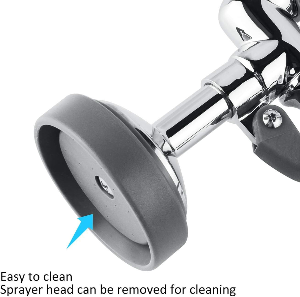 Pre Rinse Sprayer Commercial Sink Sprayer Head Spray Valve,1.42GPM Restaurant Sink Dish Spray with Handle for Commercial Kitchen faucets,Chrome Finished (Grey)
