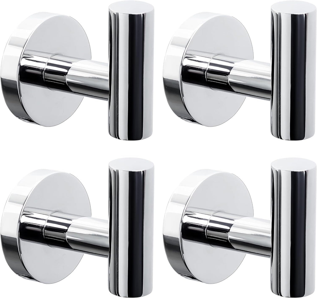 Kruodop Towel Hooks for Bathroom,2 Packs Wall Mount Towel Holder,Black Matte Wall Robe Hook,Stainless Steel Heavy Duty Door Hanger Towel Hook for Kitchen, Bedroom,Hotel,Pool,Coats(Drilling)
